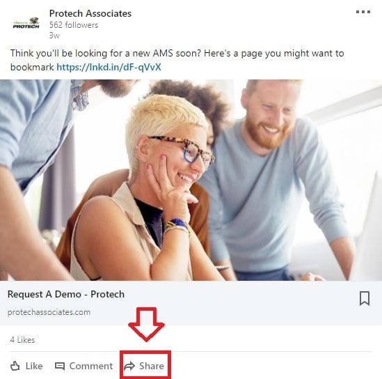 The key to using LinkedIn for associations? Ask your staff to share, share and share some more!